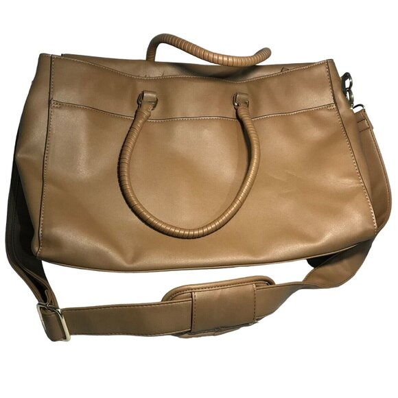 Bently Leather Mia & Luca Messenger Bag Purse Tan Shoulder Strap 18 X 11" Large - Picture 1 of 16